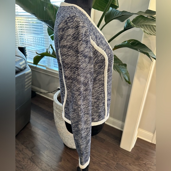 Tart Collections Georgiana Sweater Jacket Navy Cream Women Large - Picture 9 of 12